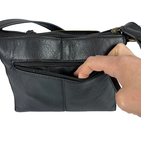 B.O.C. Black leather Crossbody Handbag - Picture 8 of 12